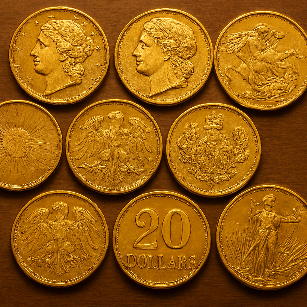 Goldmünzen Nahaufnahme